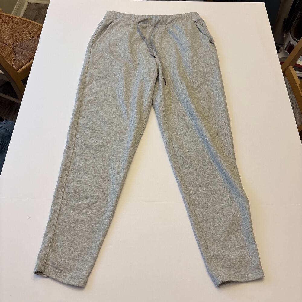 Eddie Bauer Lounge Mens M Gray Sweatpants French Terry Drawstring Zip Pocket